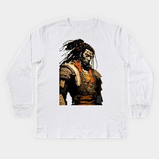 Yasuke Black Samurai in 1579 Feudal Japan No. 1 Kids Long Sleeve T-Shirt